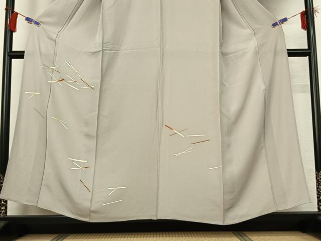 平和屋着物▽訪問着　単衣　幾何学文様　暈し染め　金糸　金彩　正絹　逸品　AABG8869jh