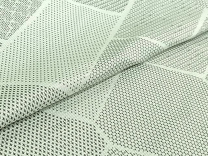 平和屋着物▽お召 単衣 幾何学文様 正絹 逸品 AABG8876jh