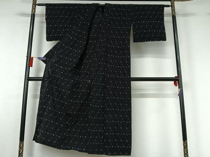 平和屋着物▽上質な紬 単衣 琉球絣文様 正絹 逸品 AABG8880jh