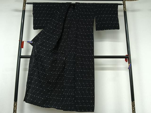 平和屋着物▽上質な紬 単衣 琉球絣文様 正絹 逸品 AABG8880jh