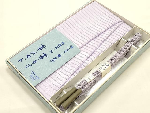 平和屋着物＊夏物　和装小物　帯締め・帯揚げセット　絽　レース組　平組　花地紋　撫子　逸品　未使用　AABG8892ay