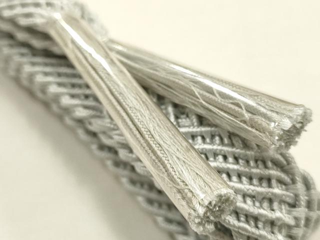 平和屋着物＊夏物　和装小物　帯締め・帯揚げセット　絽　レース組　平組　草花地紋　撫子　逸品　未使用　AABG8894ay