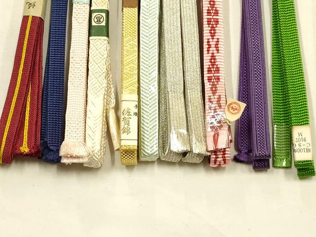 平和屋着物●和装小物　帯締め10本セット　三分紐　四分紐　佐賀錦　本場筑前博多織　金銀糸　高島屋扱い　逸品　未使用　AABG8901ay