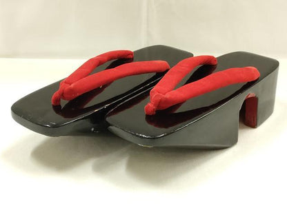 平和屋着物●和装小物　ぽっくり下駄　鼻緒:赤　逸品　AABG8909ay