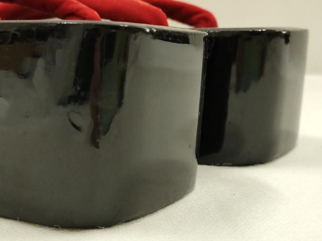 平和屋着物●和装小物　ぽっくり下駄　鼻緒:赤　逸品　AABG8909ay