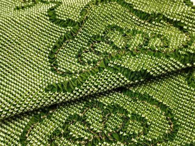 平和屋本店●和装小物　帯締め・帯揚げセット　振袖用　総絞り　松　パール　金糸　金彩　逸品　未使用　AABG8929ay