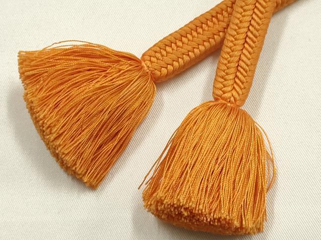 平和屋着物●極上　有職組紐道明　帯締め　冠組　蜜柑色　宮内庁御用　国立博物館御用　東京芸術大学御用 　逸品　AABG8952ay