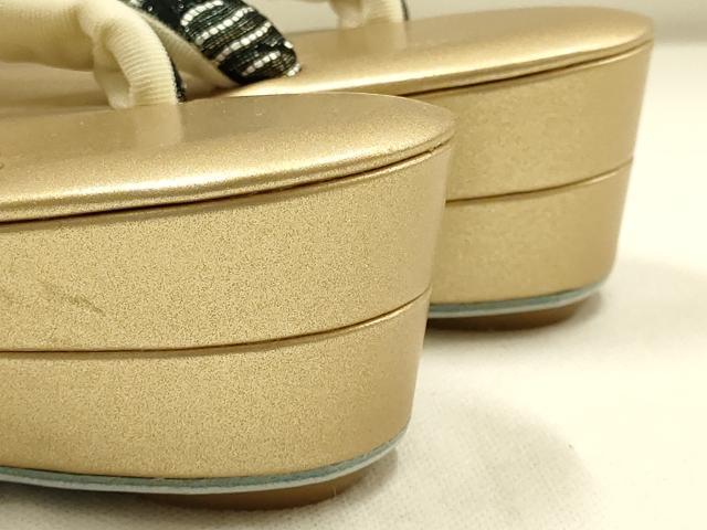 平和屋着物●和装小物　和装草履　銀糸　逸品　未使用　AABG9000ay