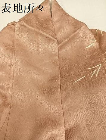 平和屋着物●訪問着　駒刺繍　松竹梅地紙草花文　金彩　正絹　逸品　AABG9001ph