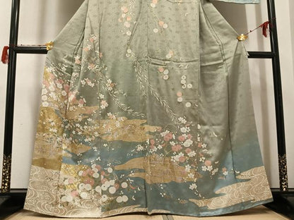 平和屋着物●訪問着　枝花文　金彩　正絹　逸品　AABG9002ph