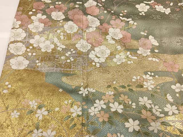 平和屋着物●訪問着　枝花文　金彩　正絹　逸品　AABG9002ph
