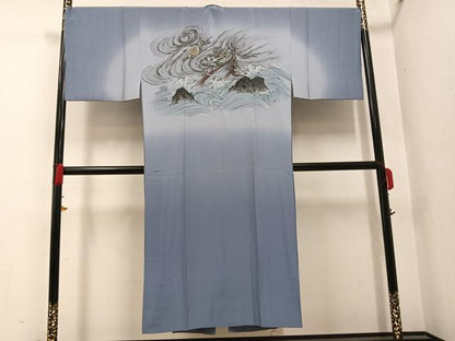 平和屋着物●男性　長襦袢　袷　龍　暈し染め　正絹　逸品　AABG9004ph