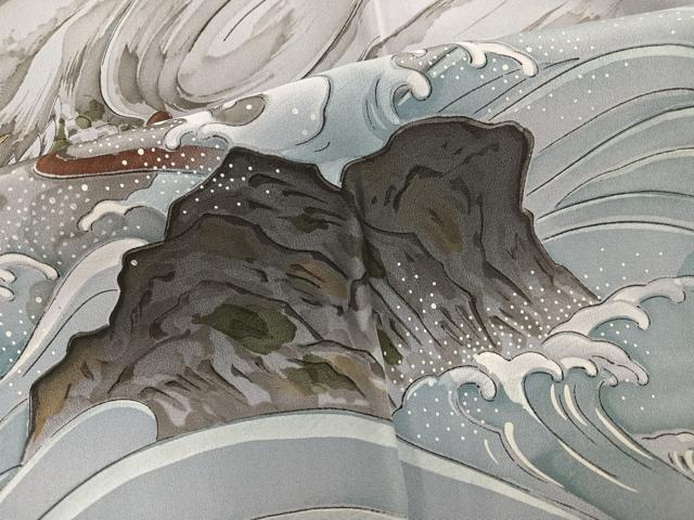 平和屋着物●男性　長襦袢　袷　龍　暈し染め　正絹　逸品　AABG9004ph