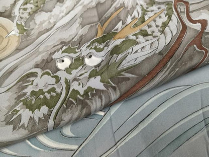 平和屋着物●男性　長襦袢　袷　龍　暈し染め　正絹　逸品　AABG9004ph
