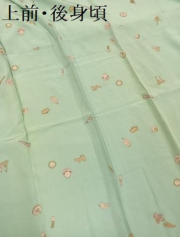 平和屋着物●長襦袢　無双仕立て　玩具文　正絹　逸品　未使用　AABG9007ph