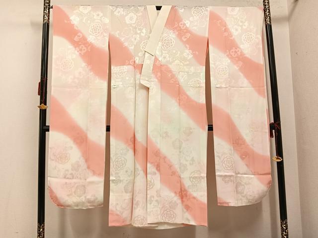 平和屋着物●振袖用長襦袢　無双仕立て　辻が花地紋　暈し染め　正絹　逸品　AABG9008ph