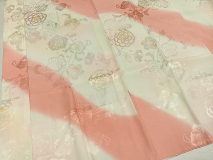 平和屋着物●振袖用長襦袢　無双仕立て　辻が花地紋　暈し染め　正絹　逸品　AABG9008ph