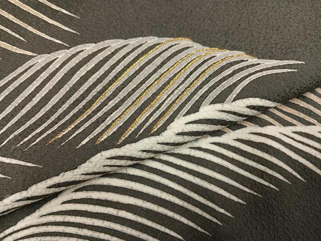 平和屋着物●訪問着　友禅　刺繍　立波文　金糸　正絹　逸品　AABG9009ph