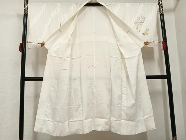平和屋着物●長襦袢　袷　手描き　花鳥文　正絹　逸品　AABG9012ph