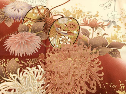 平和屋着物●豪華振袖　鳳凰花鼓舞蝶文　暈し染め　金彩　正絹　逸品　AABG9015ph