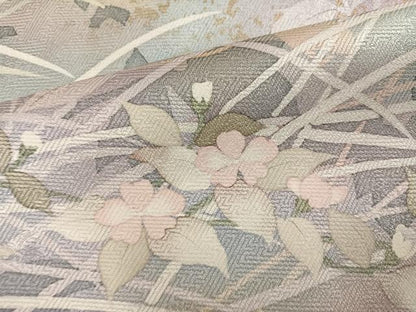 平和屋着物●訪問着　作家物　手描き　草花文　暈し染め　金彩　正絹　逸品　AABG9018ph