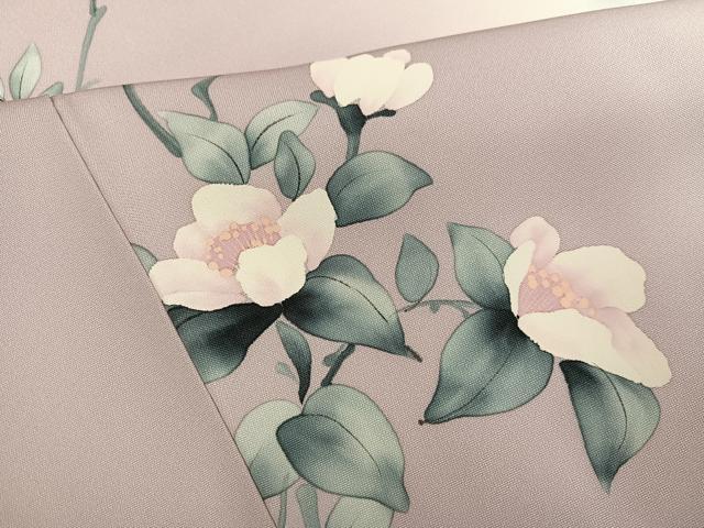 平和屋着物●上質な小紋　作家物　良華　手描き　枝花文　暈し染め　正絹　逸品　AABG9019ph