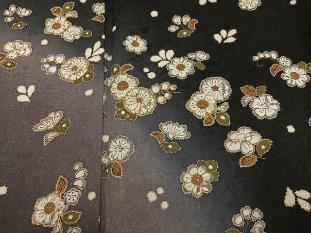 平和屋着物●訪問着　辻が花　暈し染め　黒地　金彩　正絹　逸品　AABG9021ph