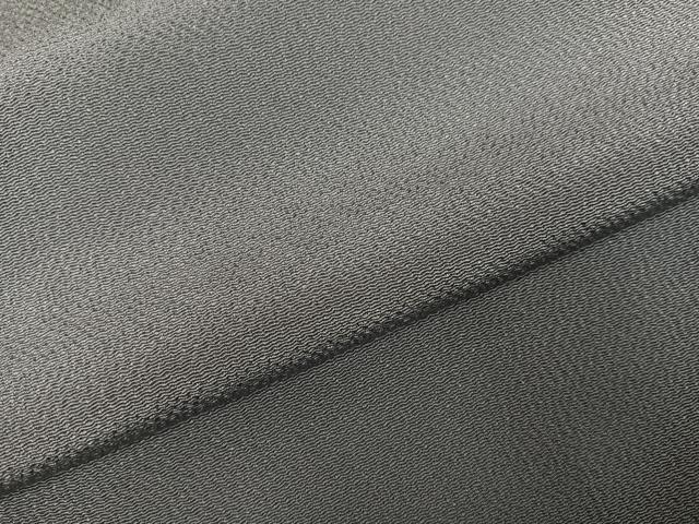 平和屋着物●加賀友禅の巨匠　初代　由水十久　銀座きしや　色無地　灰色　鬼しぼ縮緬　たとう紙付き　正絹　逸品　AABG9025ph
