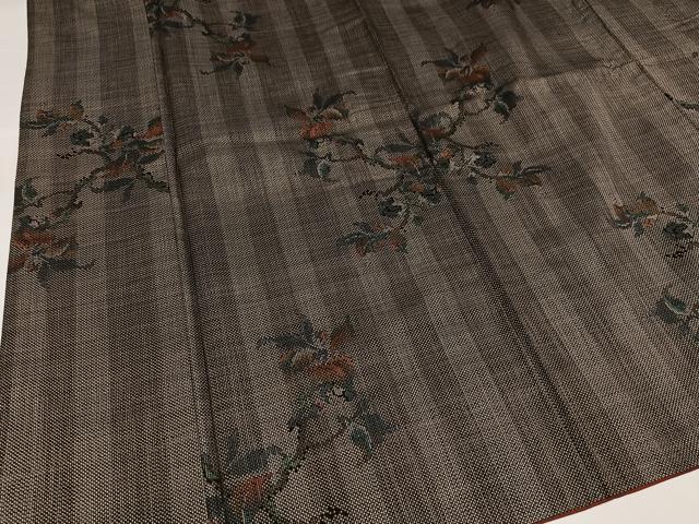 平和屋着物●本場大島紬　一元絣　草花文　正絹　逸品　AABG9028ph
