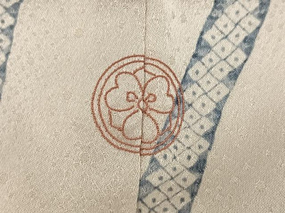 平和屋着物●訪問着　刺繍　立涌草花文　正絹　逸品　AABG9031ph