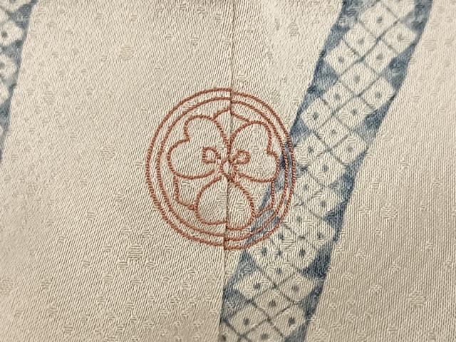 平和屋着物●訪問着　刺繍　立涌草花文　正絹　逸品　AABG9031ph