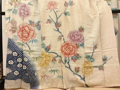 平和屋着物●豪華振袖　総絞り　草花文　正絹　逸品　AABG9035ph