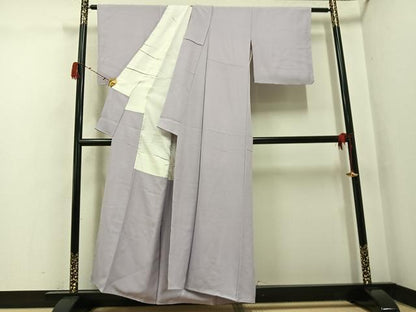 平和屋着物●上質な色無地　薄梅鼠色　正絹　逸品　未使用　AABG9036ph