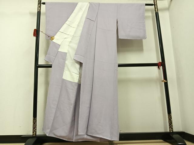 平和屋着物●上質な色無地　薄梅鼠色　正絹　逸品　未使用　AABG9036ph