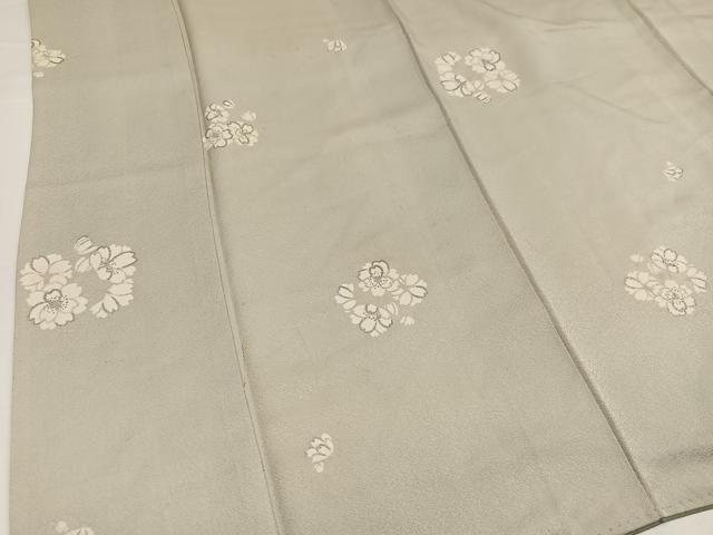 平和屋着物●上質な小紋　舞桜文　銀彩　正絹　逸品　AABG9038ph