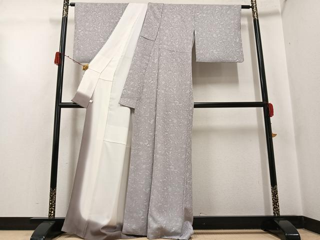 平和屋着物●お召　更紗唐草文　鈴乃屋扱い　正絹　逸品　AABG9040ph