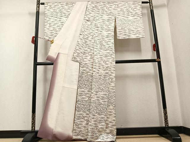 平和屋着物●創業460年・千總　訪問着　草花文　金彩　たとう紙付き　正絹　逸品　AABG9041ph