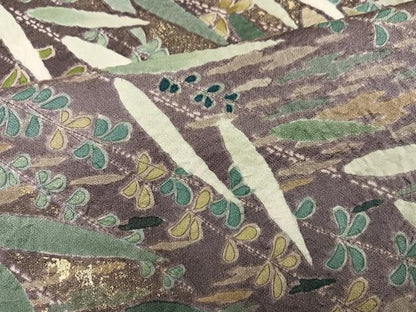 平和屋着物●訪問着　絞り　草木文　暈し染め　金彩　正絹　逸品　AABG9044ph