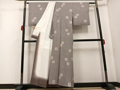 平和屋着物●上質な小紋　雪輪文　ますいわ屋扱い　正絹　逸品　AABG9045ph