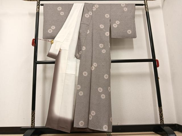 平和屋着物●上質な小紋　雪輪文　ますいわ屋扱い　正絹　逸品　AABG9045ph