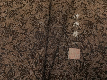 平和屋着物●上質な小紋　中條隆一　蓑亀　正絹　逸品　AABG9055ph