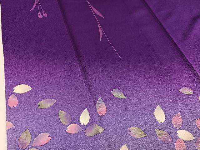 平和屋着物●豪華振袖　駒刺繍　桜文　暈し染め　金彩　正絹　逸品　AABG9056ph
