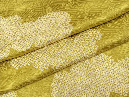 平和屋着物●振袖用長襦袢　無双仕立て　絞り　雲重ね文　やまと誂製　半衿刺繍　正絹　逸品　未使用　AABG9061ph