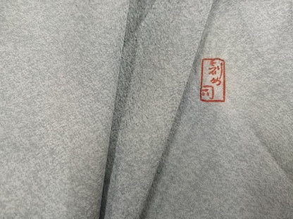 平和屋着物●染芸研究所　創め司　奥村右子　小紋　斜縞　暈し染め　正絹　逸品　AABG9070ph