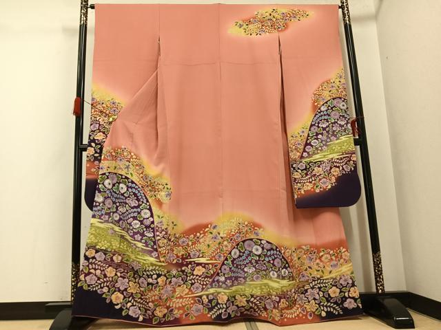 平和屋着物●豪華振袖　辻が花　絞り　暈し染め　金彩　正絹　逸品　AABG9072ph