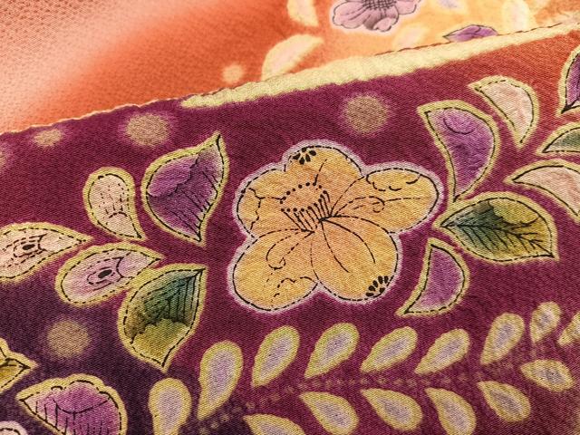 平和屋着物●豪華振袖　辻が花　絞り　暈し染め　金彩　正絹　逸品　AABG9072ph