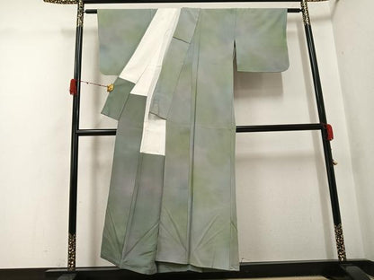 平和屋着物●上質な小紋　霞文　暈し染め　正絹　逸品　AABG9073ph