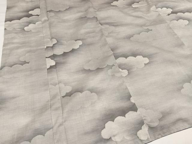 平和屋着物●本場大島紬　白大島　カタス9マルキ　雲重ね文　正絹　逸品　未使用　AABG9074ph
