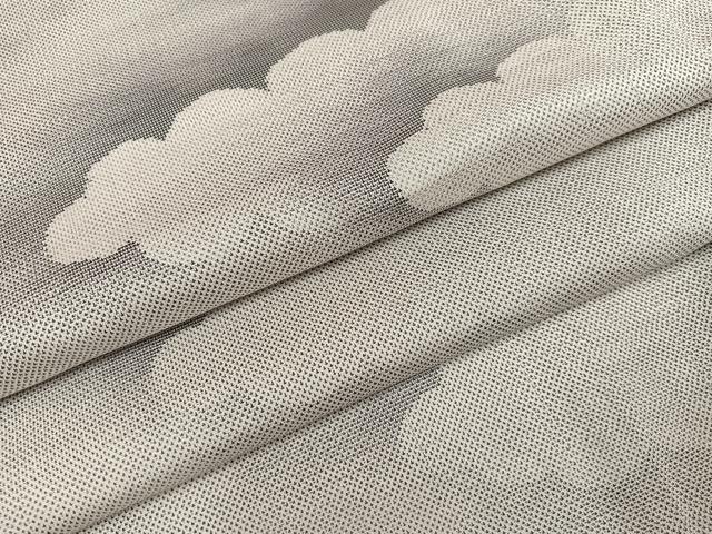 平和屋着物●本場大島紬　白大島　カタス9マルキ　雲重ね文　正絹　逸品　未使用　AABG9074ph