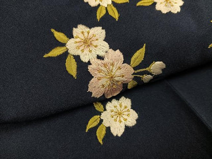 平和屋着物●女性　行灯袴　刺繍　桜　金糸　洗える着物　AABG9076ph